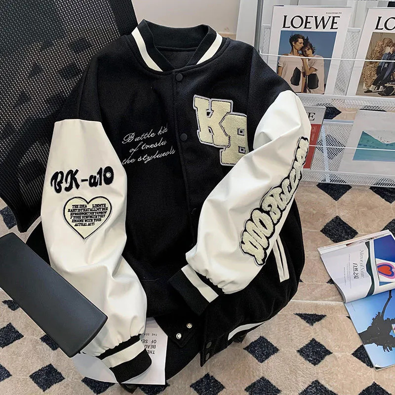 Men's Jackets American Vintage Klein Blue hip Hop Y2K loose men and women thin baseball street racing clothes jacket 3XL 230928