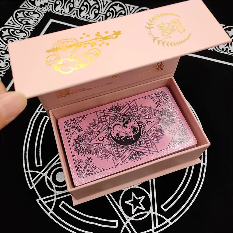Outdoor Games Activities Rider Deck Gold Foil Tarot Cards Mysterious Board Game Terrific Divination Oracle With Exquisite Gift Box 230928
