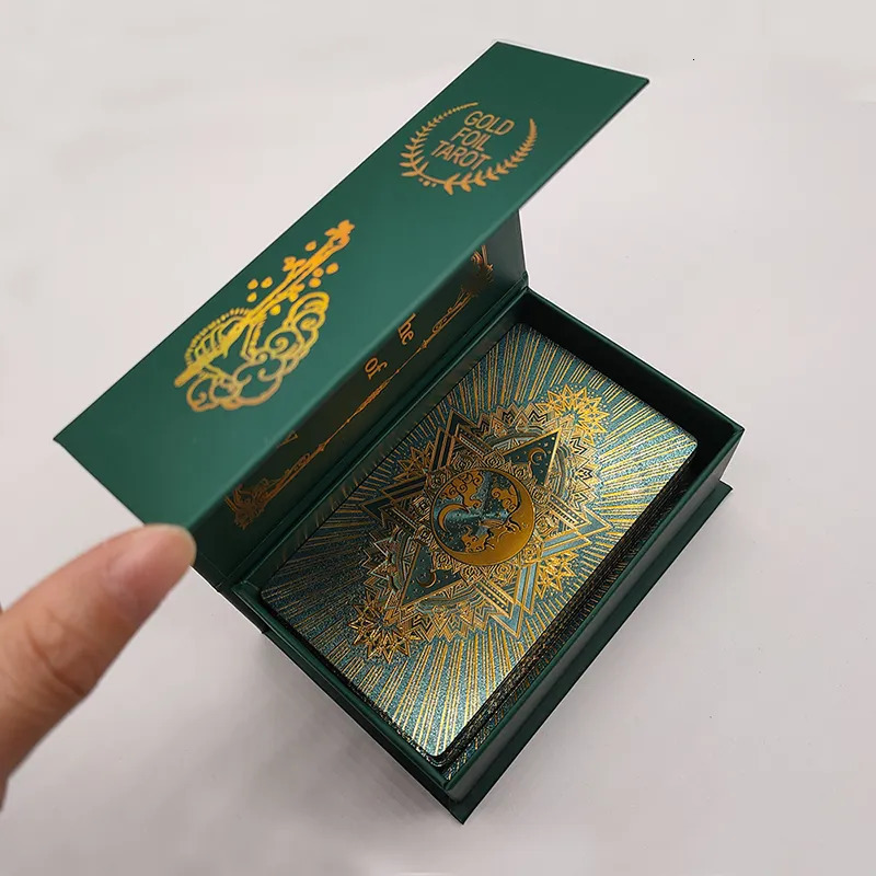 Outdoor Games Activities Rider Deck Gold Foil Tarot Cards Mysterious Board Game Terrific Divination Oracle With Exquisite Gift Box 230928