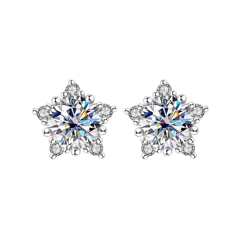 stud for women sterling sier 1CT*2P VVS moissanite earrings pass dia tester ohrringe wed engagement designer jewelry