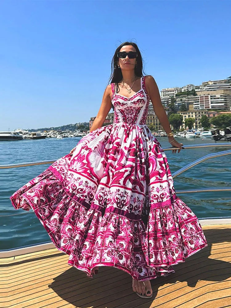 Basic Casual Dresses A Line Holiday Dress Women Fsahion High Waist Puff Hem Maxi Vestidos Fashion Banquet Prom Formal Dresses Lady 2024