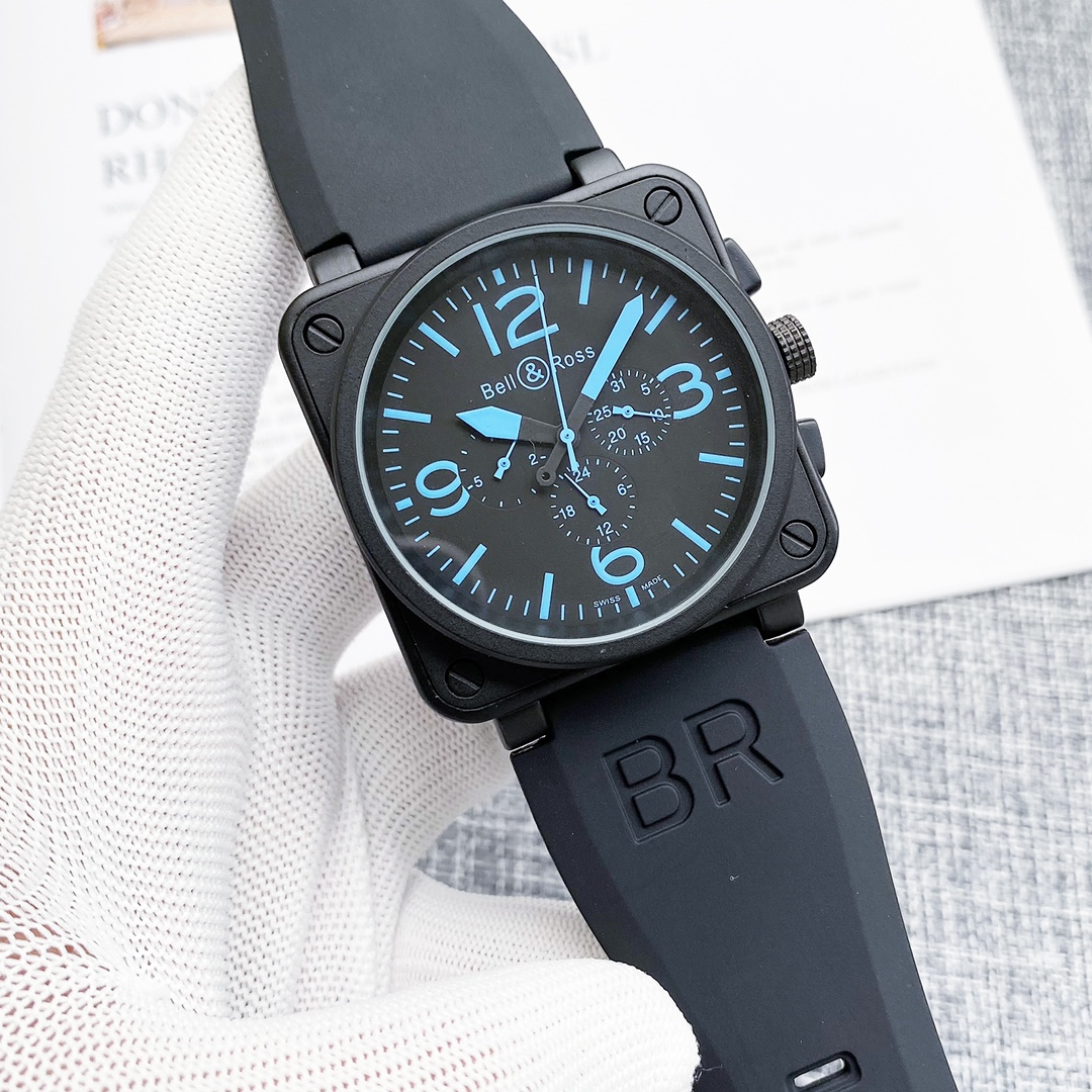 jiucai889 2023 new men Wristwatches Mens bell Automatic Mechanical Watch Brown Leather Black Rubber ross Wristwatches watches gift