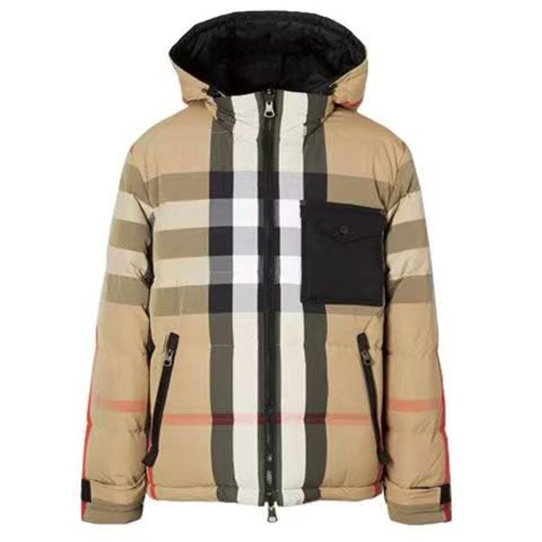 2023 New Mens Luxury Hoodies Jacket Classic Plaid Down Cotton Jacket Unisex Winter Thickened Jacket One Coat Two Letters Black Jacket Warm Jacket