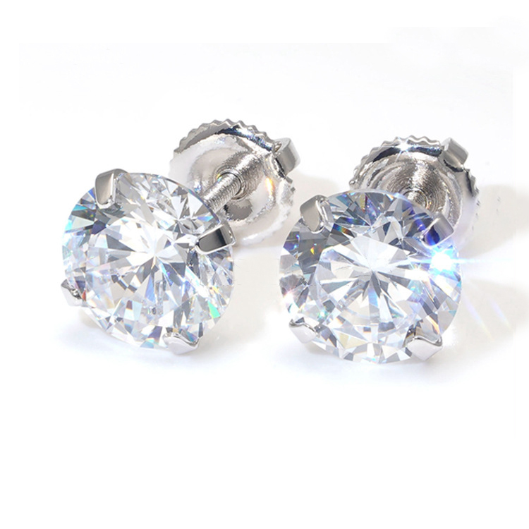 stud for women sterling sier 1CT*2P VVS moissanite earrings pass dia tester ohrringe wed engagement designer jewelry