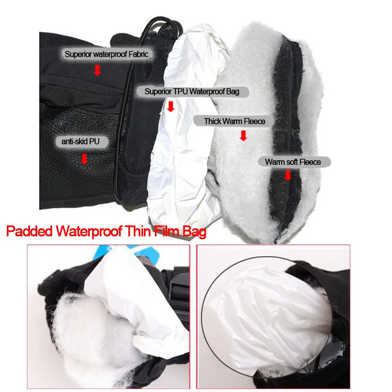 Five Fingers Gloves Black Snow Ski Waterproof 30C Degree Winter Warm Snowboard Men Women Motocross Windproof Cycling Motorcycle 230928