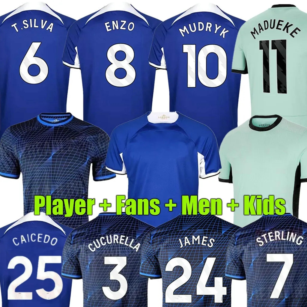 23 24 ENZO CAICEDO CFC Soccer JerseyS MUDRYK MADUEKE CHILWELL STERLING football shirts 2023 NKUNKU JAMES home away uniforms CUCURELLA Men Kids kits