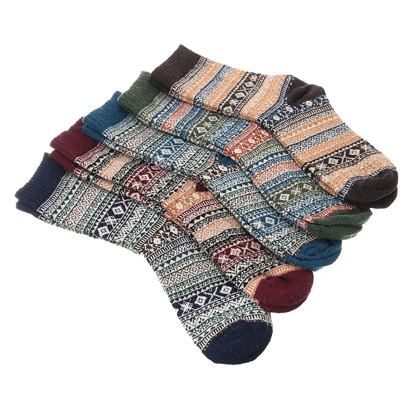 Sports Socks 5Pairs Adult Thermal Sock Mens Socks Winter Warm Soft Wool Thick Sock Against Cold Nordic Comfortable Unique Style 230928