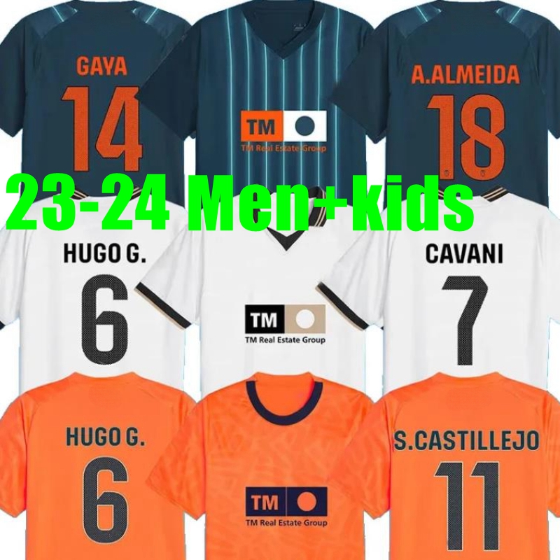 23/24 VaLeNcIaS Away Soccer Jerseys CAVANI GUEDES GAMEIRO Camisetas De Futbol RODRIGO Gaya M.Gomez Men Kids Kits Set Football Shirt 2023 2024 Rivero C.SOLER Cheryshev