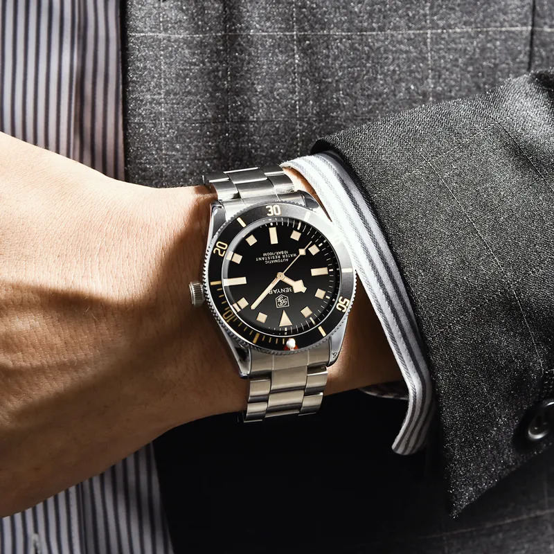 Other Watches BENYAR Men's Watches Mechanical Automatic BB58 Sport Watch For Men Stainless Steel Waterproof Business Luminous Clock 230928
