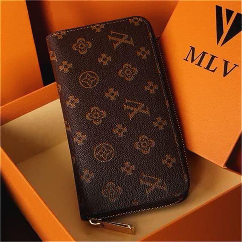 Top Designer Fashion women wallet Genuine Leather wallet single zipper wallets lady ladies long classical purse with box card 60017 With Box and dustbag