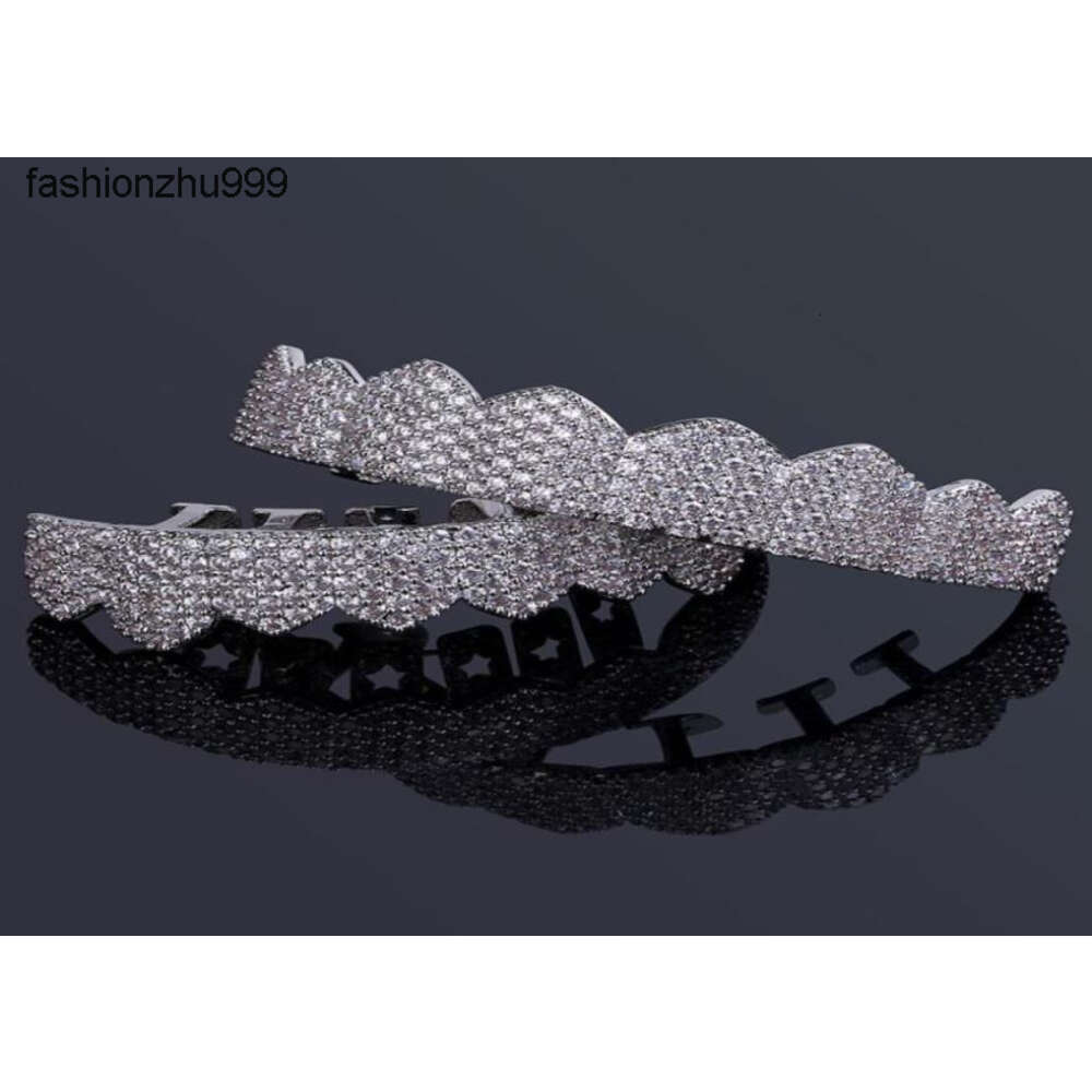 mouth grills Hip Hop Jewelry Mens Diamond Dientes Teeth Gold Silver Luxury Designer Iced Out Hiphop Rapper Fashion Jewlery