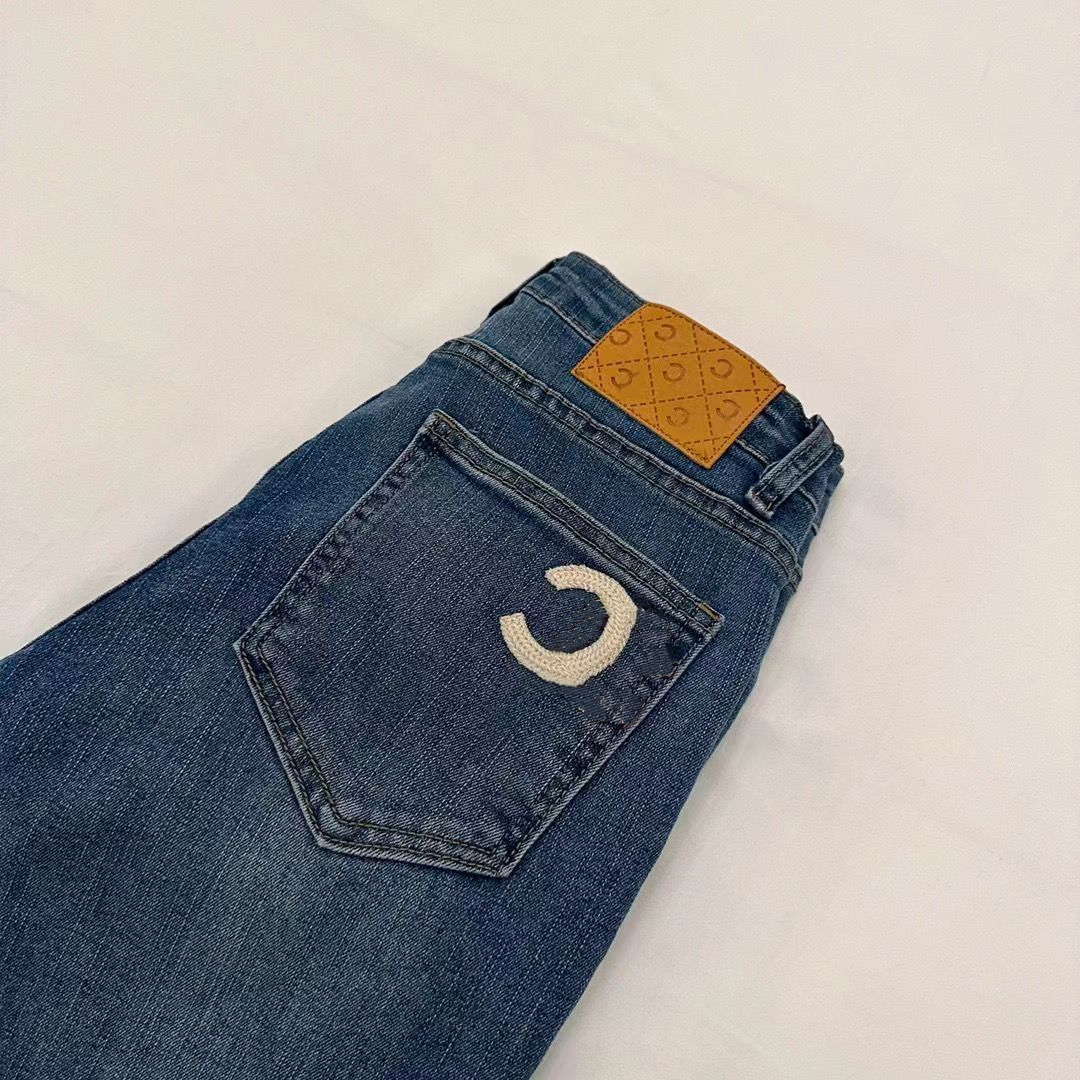CHANN Clothing Women's Jeans jeans female womens hole size bell bottom denim pants waist fashion Blue slacks trousers design Free shi
