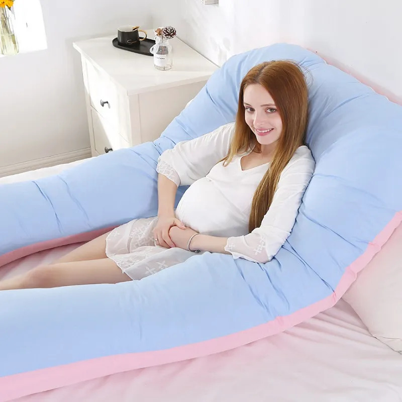 Maternity Pillows U Shape Maternity Pillows 130x70cm Pregnancy Body Pillow Soft Coral Fleece Pregnant Women Side Sleepers Bedding Relaxing Pillows 230