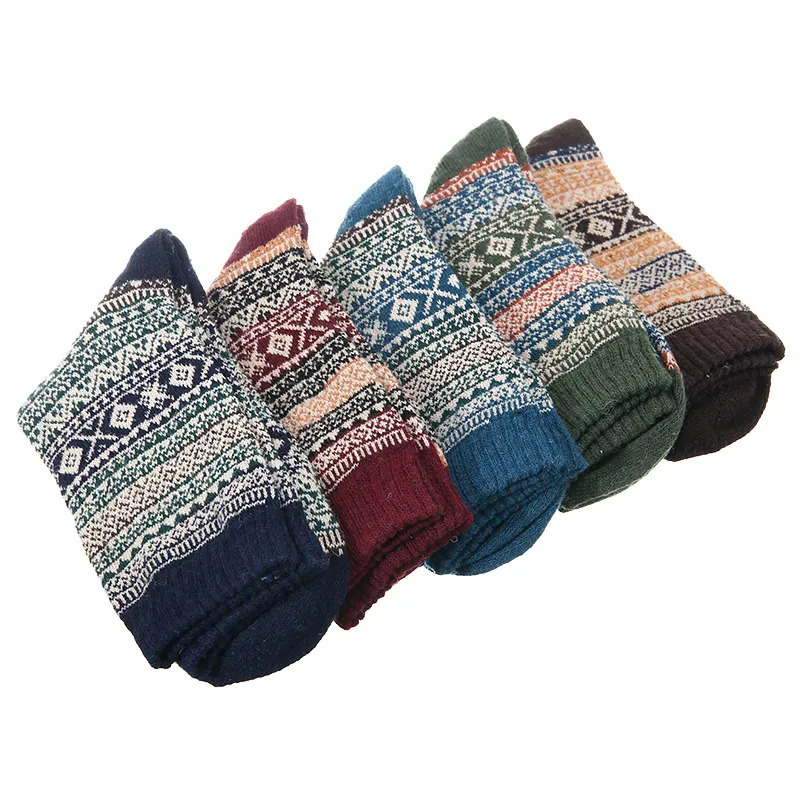 Sports Socks 5Pairs Adult Thermal Sock Mens Socks Winter Warm Soft Wool Thick Sock Against Cold Nordic Comfortable Unique Style 230928