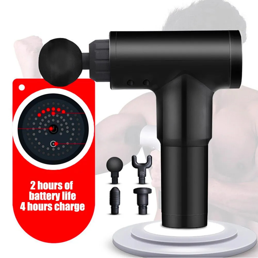 Full Body Massager Massage Gun Deep Muscle Relaxation Pain Relief Massager Gun Handheld Electric Body Massager Portable 4 Massage Heads 5 Gears 230928