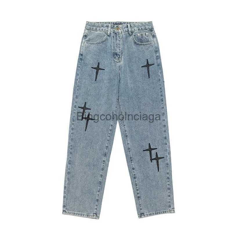 Men's Jeans Wide Leg Cargo Pants 2022 Streetwear Baggy men Jeans Spring Autumn Men Korean Fashion Loose Straight Male Brand Clothing BlackL231003