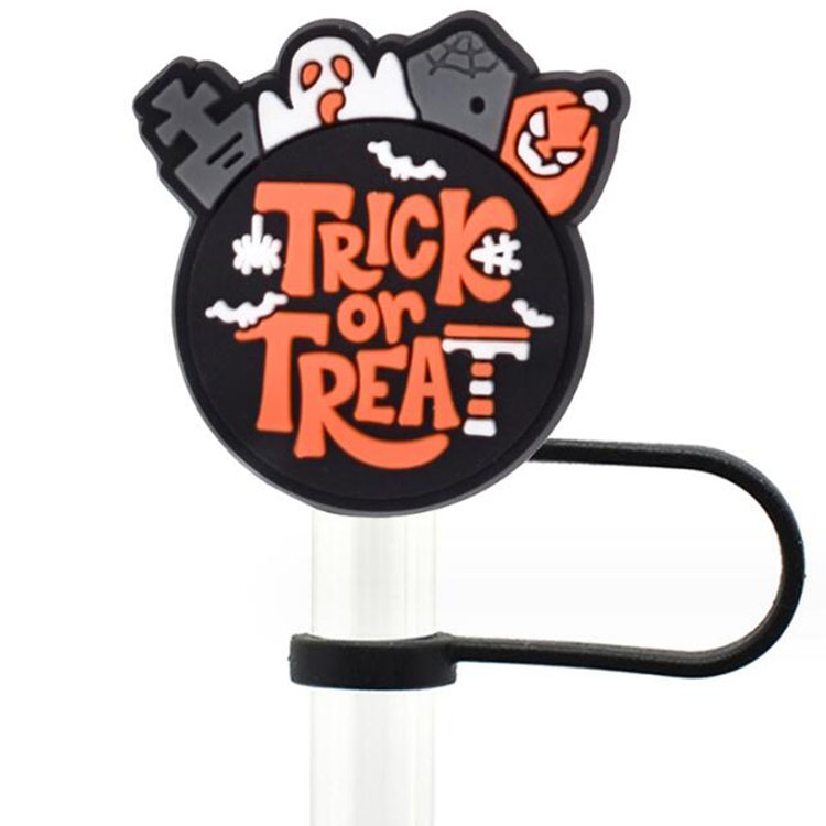 wholesale halloween toppers cap 10mm big size PVC straws dust plug wedding christmas party decoration