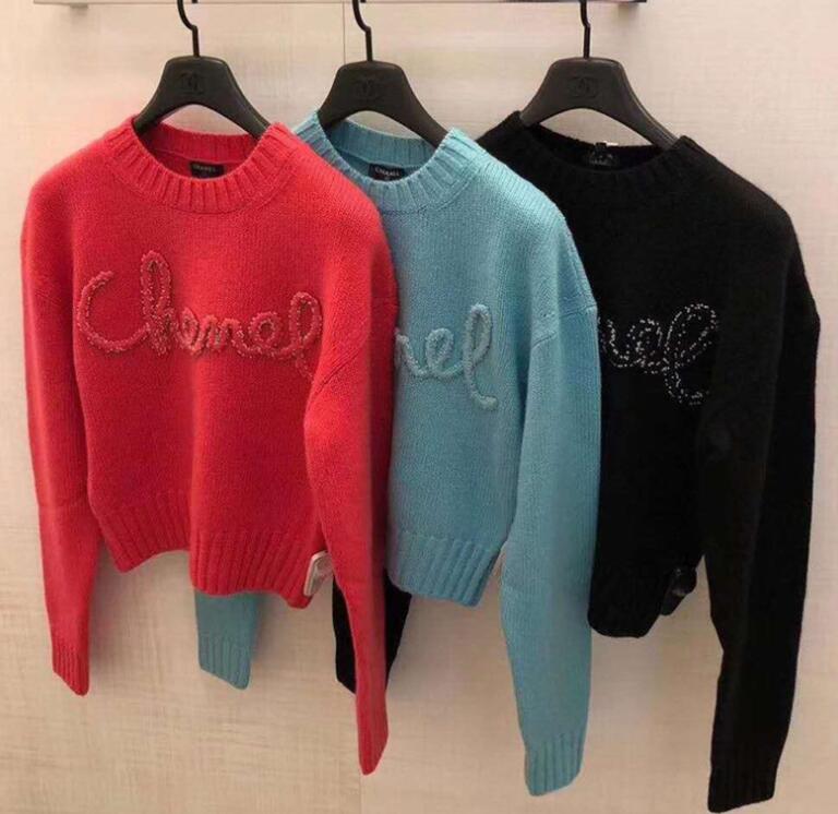 Design Womens sweater Pullover knit jacket luxury women warm jacquard clothes diamond Letter embroidery casual crew neck sweaters jumpers