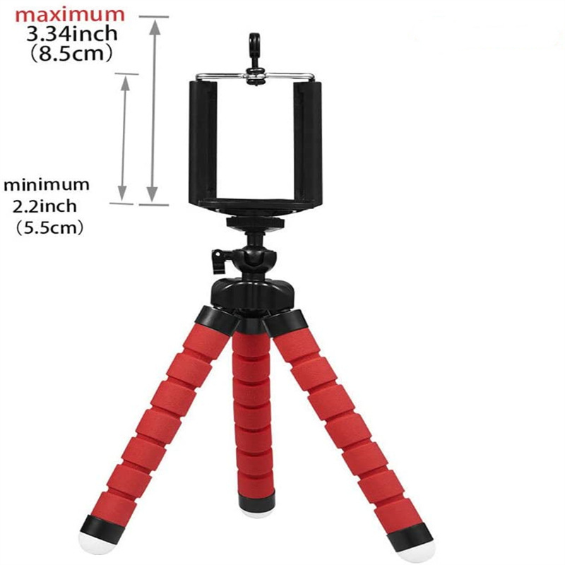 Flexible Sponge Tripod Portable Small Phone Tablet Stand with Clip and Wireless Remote For Cell Phone Video Recording Live Microphones Camera Photo Ph