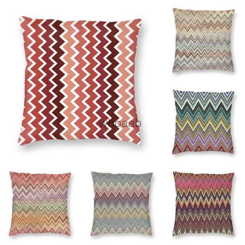 Plush Pillows Cushions Red And White Zig Zag Lines Seamless Pattern Square Pillow Cover Home Decor 3D Geometric Bohemian Cushion Cover for Sofa YQ2310