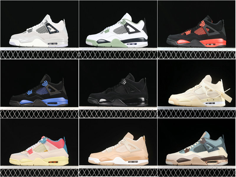 50Color TopQuality 4 mens basketball shoes Military Black cat men women sports sneakers trainers Size 4-12 With Box