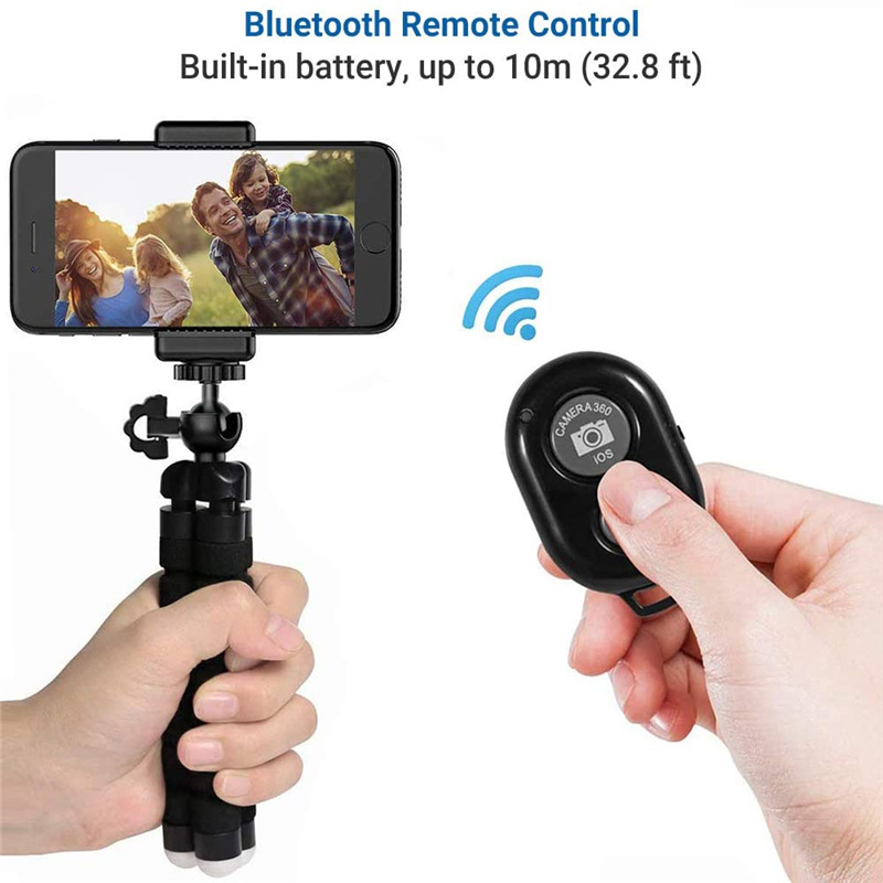 Mobile Phone Tripod Flexible Sponge Tablet Stand Holder with Clip and Wireless Remote For Smartphone Vlogging Travel Live Small Digital Camera Recorde
