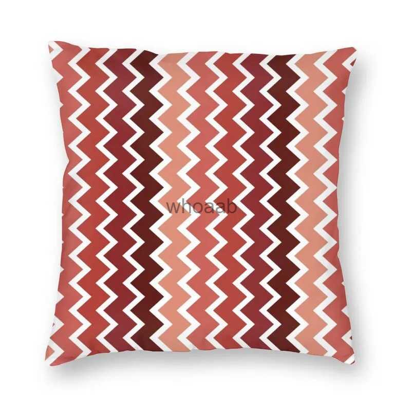 Plush Pillows Cushions Red And White Zig Zag Lines Seamless Pattern Square Pillow Cover Home Decor 3D Geometric Bohemian Cushion Cover for Sofa YQ2310