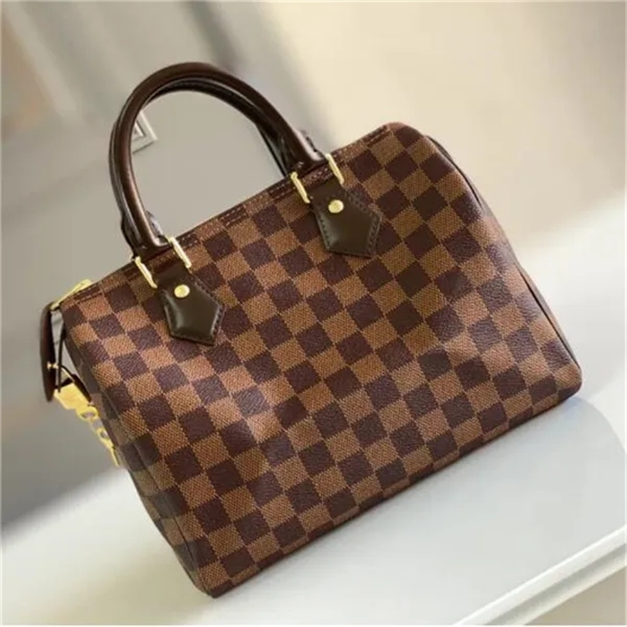 Hot Sell High quality designer handbag speedy 25 30 35cm pillowcase Genuine Leather Fashion bag women bag Shoulder Bags Lady Totes handbags strapless totes purse