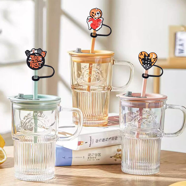 wholesale halloween toppers cap 10mm big size PVC straws dust plug wedding christmas party decoration