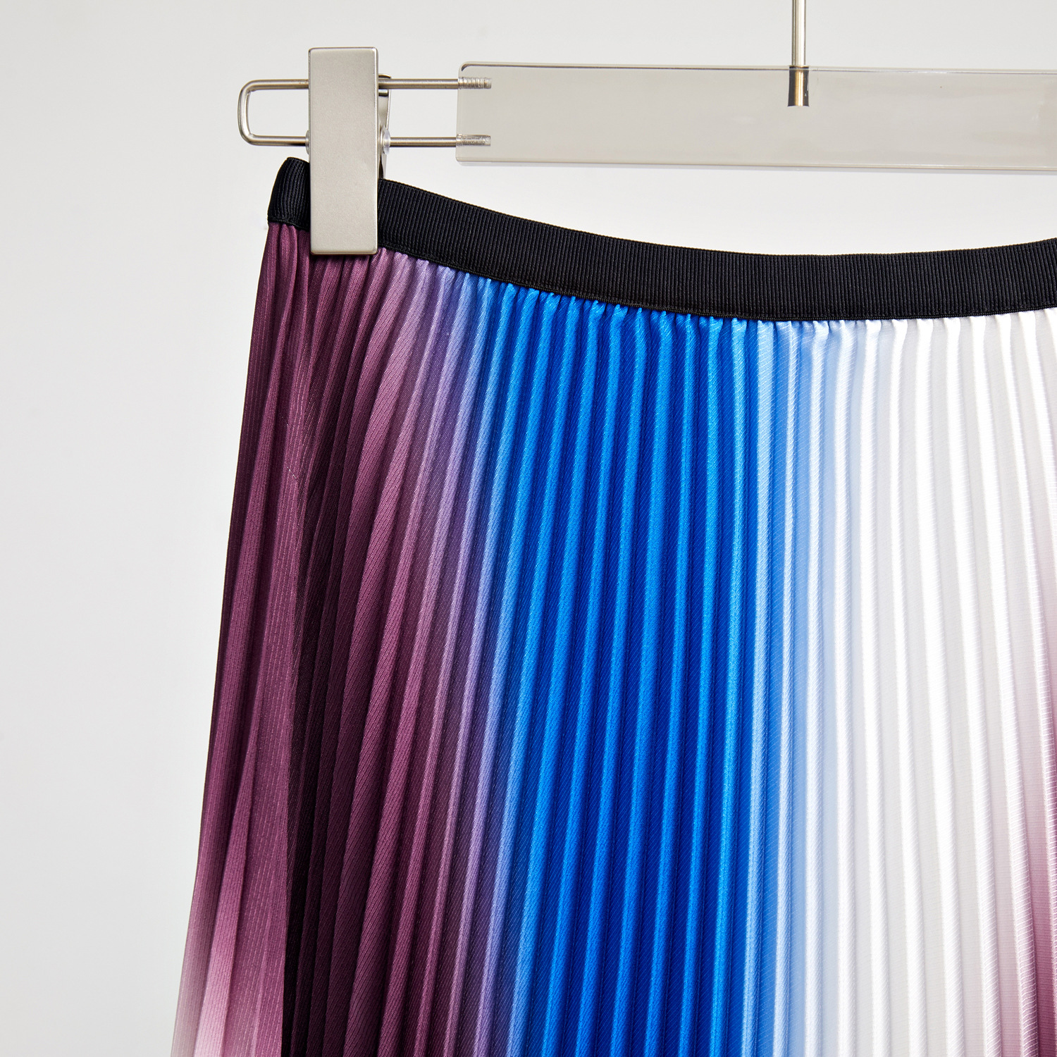 Two Piece Dress Pleated Skirt Suit Runway Women's Gradient Stretch Pullover T-Shirts + High Waist Midi Long Skirt Holiday Two Piec 2024