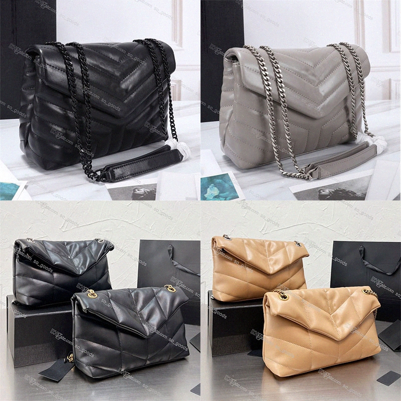 LOULOU and LOULOU PUFFER Leather Bag Women Large Chain Shoulder Matelasse Toy Small Medium Luxury Fashion Black Beige Crossbody Purse Bags I7HU#