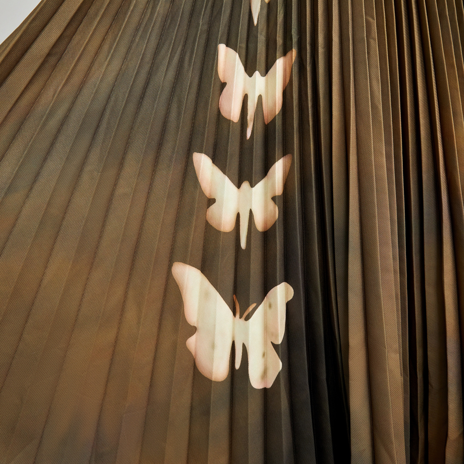 Two Piece Dress Autumn Runway 2 Piece Suit Set Spring Women's Turtleneck Butterfly Print Stretch Pullover Tops Long Pleated Skirt Suits 2024