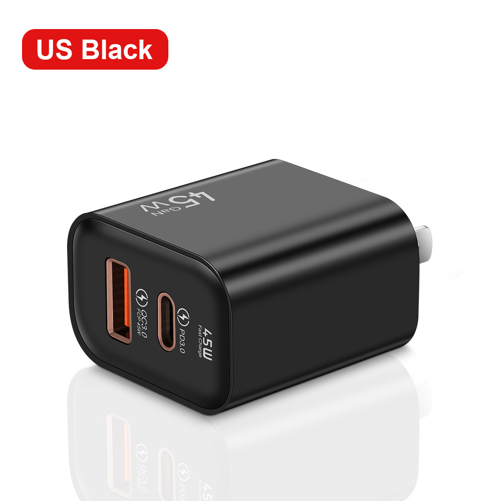 45w fully compatible Super Fast charge usb+pd Fast charge mobile phone typec charging head for Apple Android charger