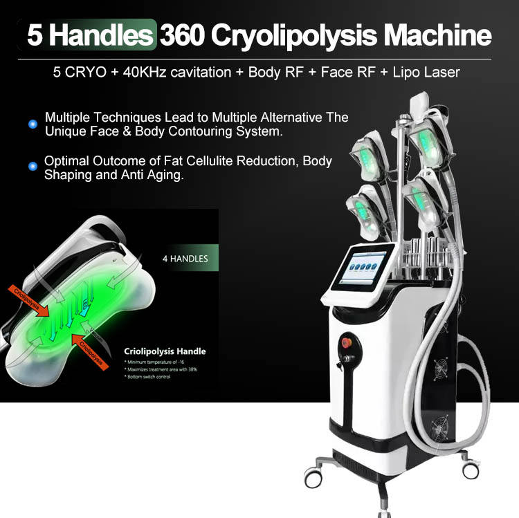 Weight Removal Cryolipolysis Cavitation RF Lipolaser Anti Cellulite Skin Tighten Device Salon Home Use