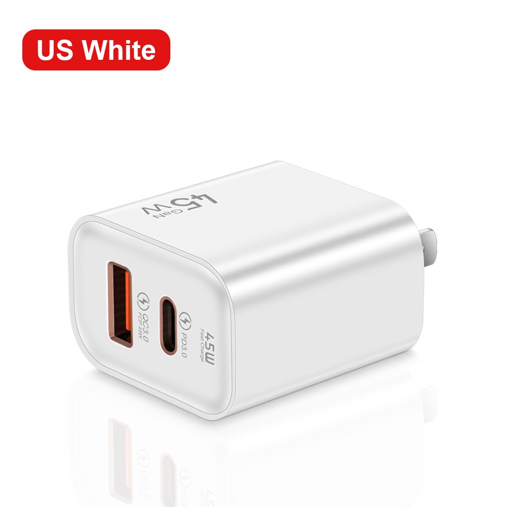 45w fully compatible Super Fast charge usb+pd Fast charge mobile phone typec charging head for Apple Android charger