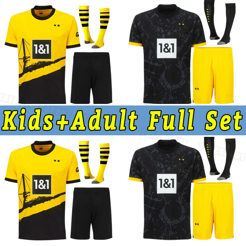 Full sets 23/24 HAALAND DORTMUND soccer jerseys 2023 2024 REUS NEONGELB BELLINGHAM HUMMELS BRANDT REYNA BRANDT hazard men football shirt Full Set socks child kids