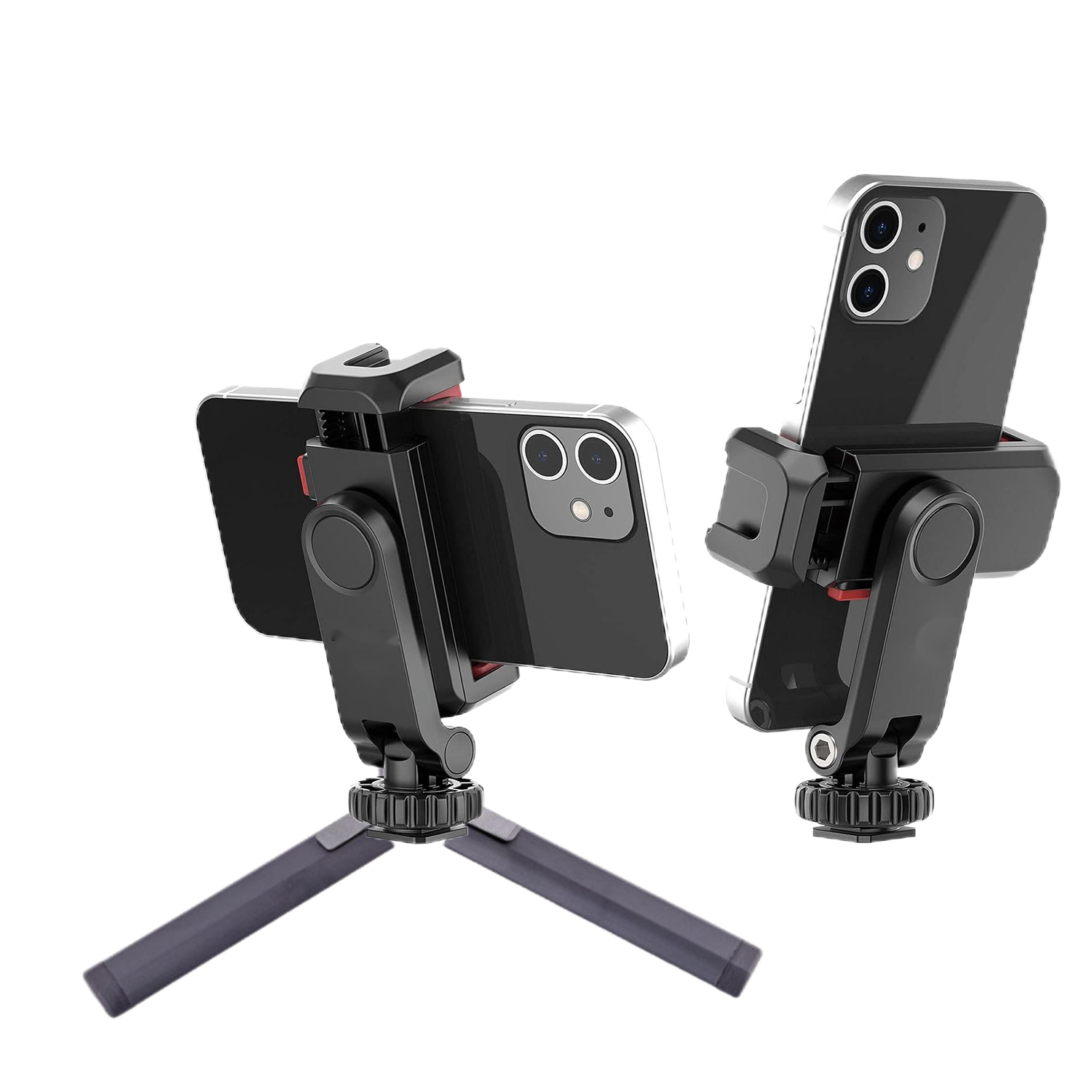 Camera Hot Shoe Phone Holder Clamp ST-06 Flexible Tripod Stand Mount Adapter 360 Rotates Adjustable Clip Selfie Stick Monopod Support for Micro Cell P