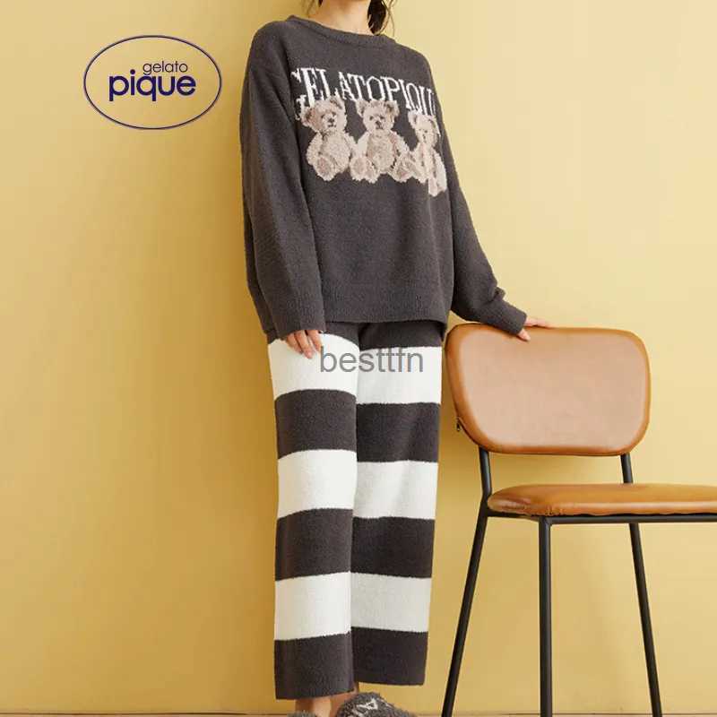 Women's Sleep Lounge Winter Pajamas Ladies Winter Room Wear Gelato Pique Pajamas Homewear Winter Pajamas Thickened WomenL231005