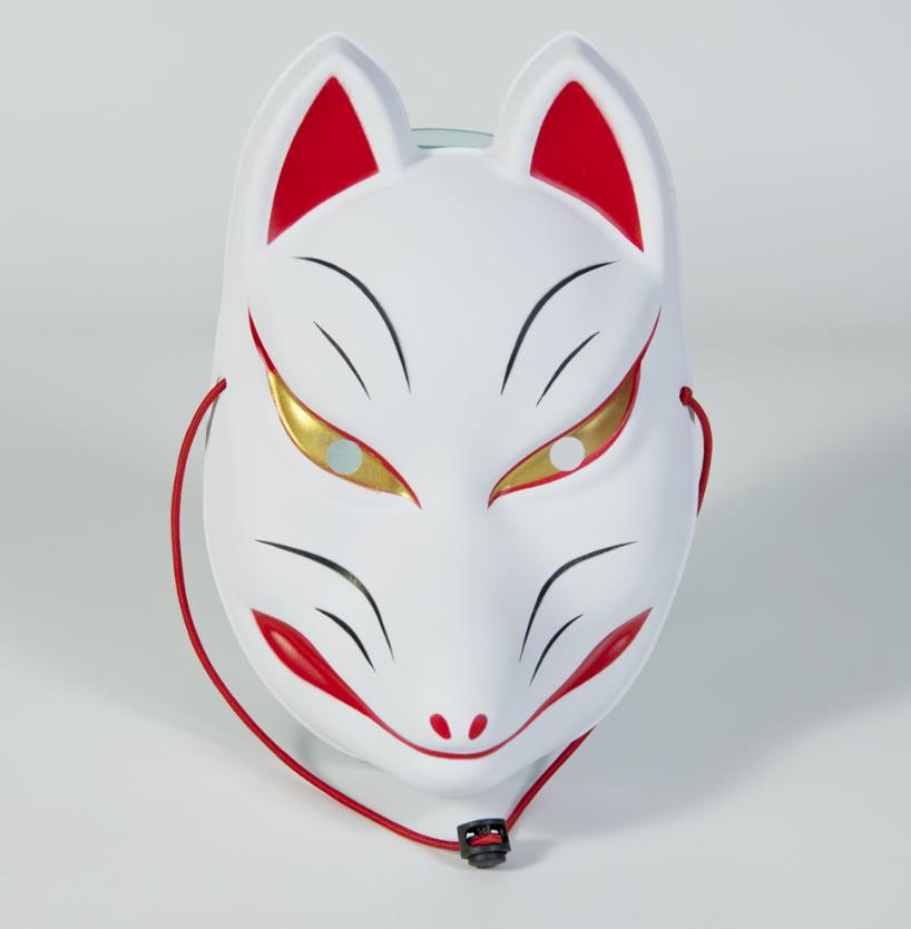 Kabuki Masquerade Masks Japanese Performance Carnival Kitsune Full Face Fox Masks Halloween Anime Face Covers Costume Accessories