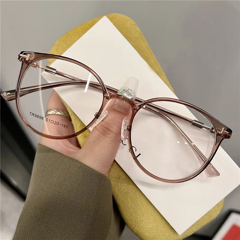 Eyeglass Frame seemfly Retro Fashion Round Myopia Glasses for Men Women Anti Blue Light Black Transparent Finish Prescription Eyewear -1.0-1.5 231005