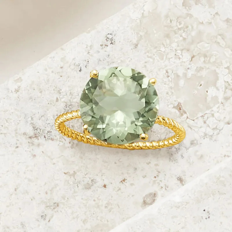 Wedding Rings CANNER Green Apple 925 Sterling Silver For Women Zirconia 18K Gold Minimalist Anillos Party Fine Jewelry 231005