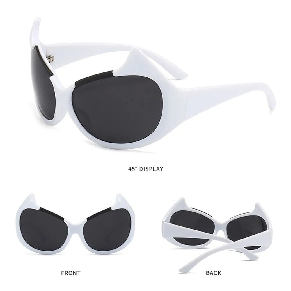 Sunglasses Frames Unique Gradient Sexy Hip Hop Devil Y2k Shades Cat Eye Sun Glasses 231005
