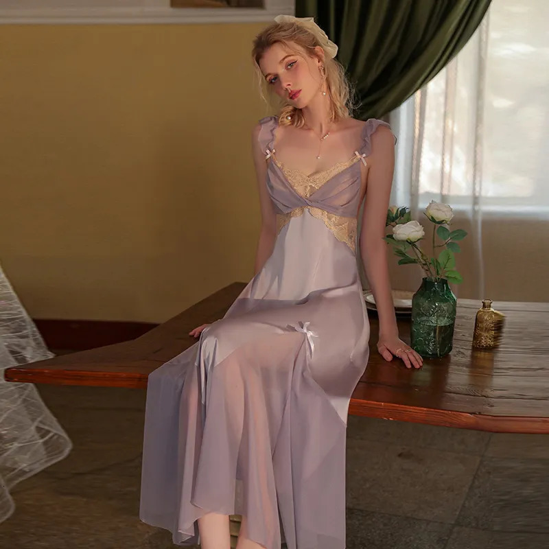 Women s Robe Casual halter nightdress pure colored private room long style pajama s home clothing set 231005