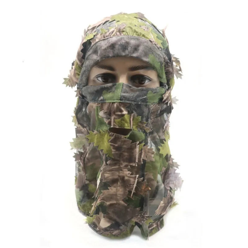 Beanie Skull Caps CamouflageHat Ghillie Trash Suits Balaclava Hat Leafy for Outdoor Activities 231005