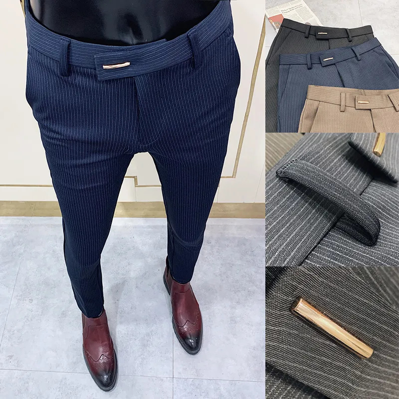 Men's Pants Men Suit Pants Formal Trousers Stretch Slim Pantalone Hombre Calca Masculina Solid Color Casual Dress Pants Fashion Men Clothing 2310