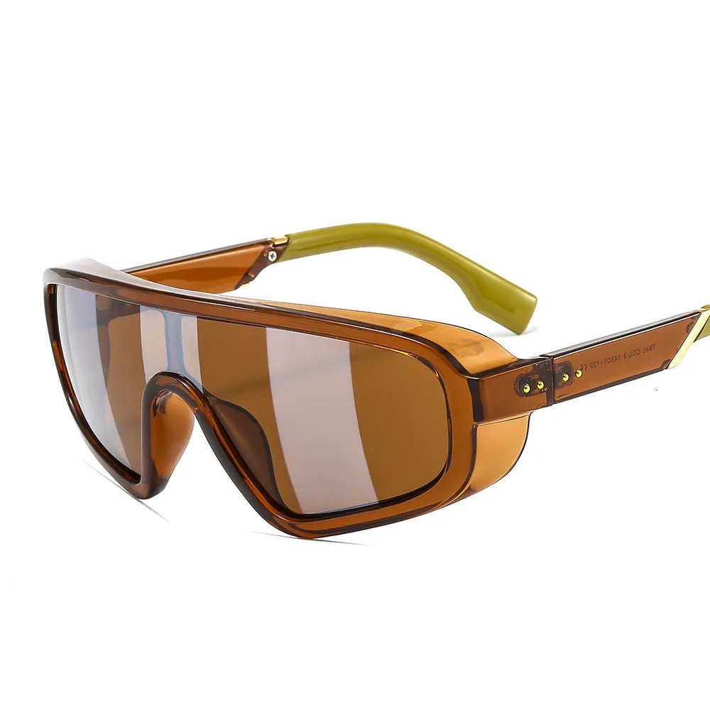 Sunglasses Frames Fashion Shield Visor Mask Women Men Oversized Windproof Sun Glasses One Peice Big Frame Goggles Shades Sport UV400 231005