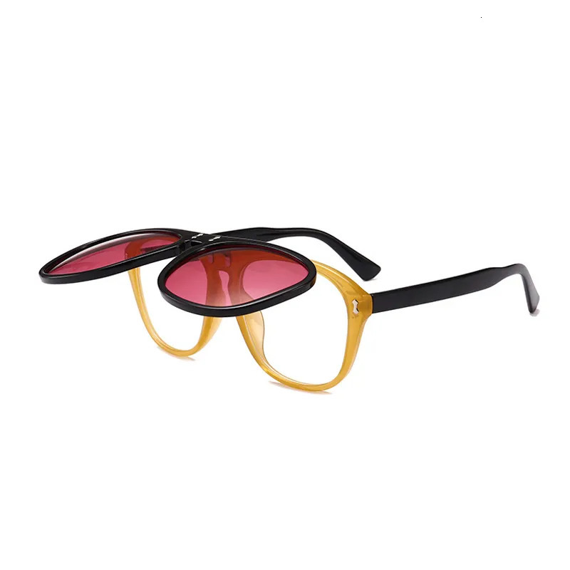Sunglasses Frames OEC CPO Oversized Square Women Personality Flip Up Grey Men Double Unisex Goggles Eyeglasses UV400 O215 231005