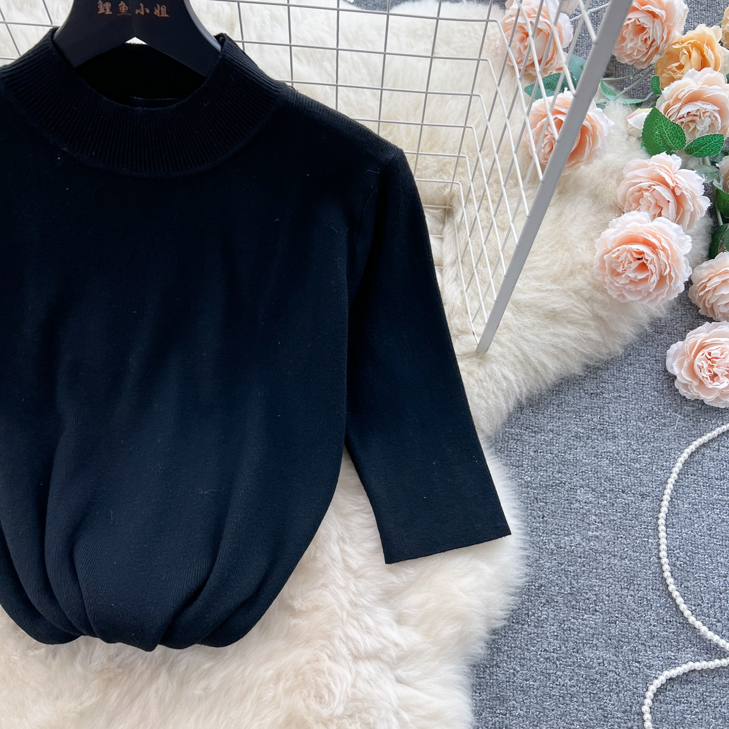 Autumn Womens Two Piece Dresses Women O-Neck Solid Knitting Black Tops High Waist A-E Multilayer Cascading Skirt Suit Runway 2 Pieces Matching Set 202