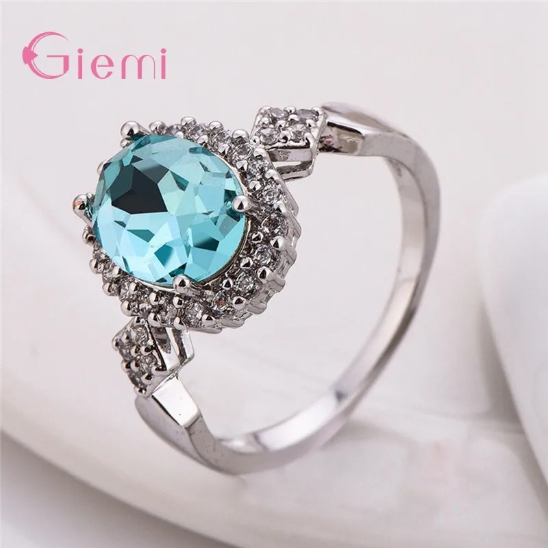 Wedding Rings 925 Sterling Silver Engagement Ring Section Rotation Curve Style Cubic Zircon For Women Girl 231005