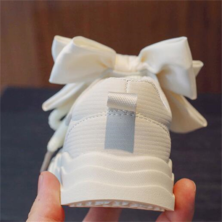 Athletic Outdoor Autumn New Style Kids Athletic Shoe Cute Bow Girl Baby Sneakers Outdoor Children Sports Shoes White Skateboarding Shoes H241223